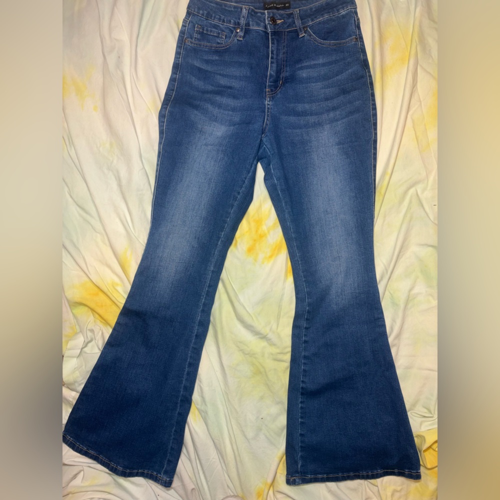 Women's Blue 70’s super  Flared Jeans retro